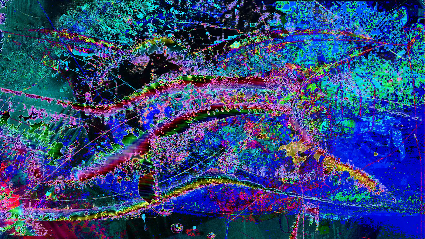 "Aesthetics Of Decay_glitch-y line drawings of sadness," 2023 1.28 mins by [dNASAb]