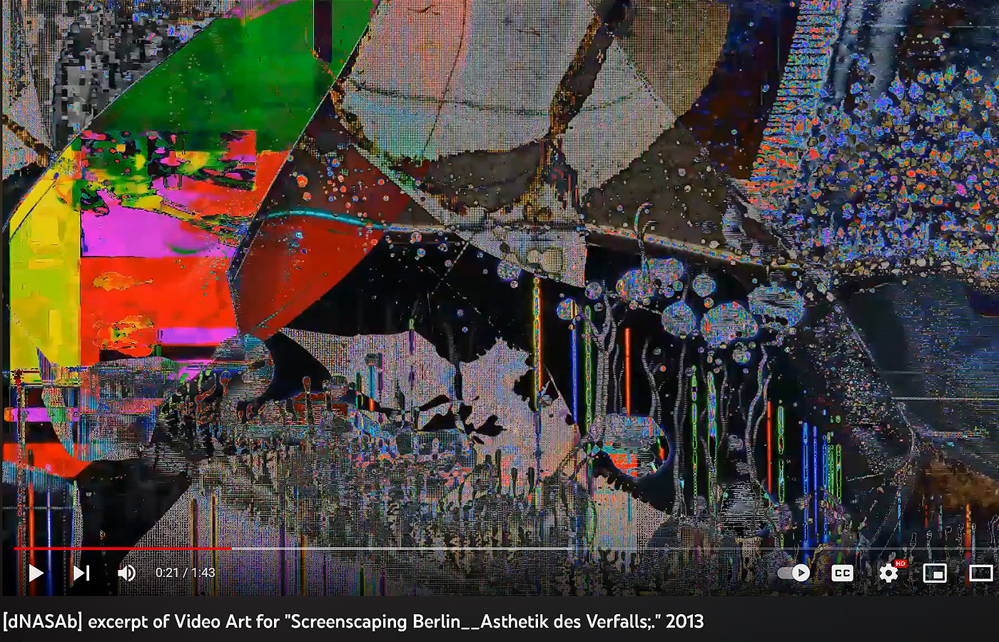 [dNASAb] excerpt of Video Art for "Screenscaping Berlin__Asthetik des Verfalls;." 2013