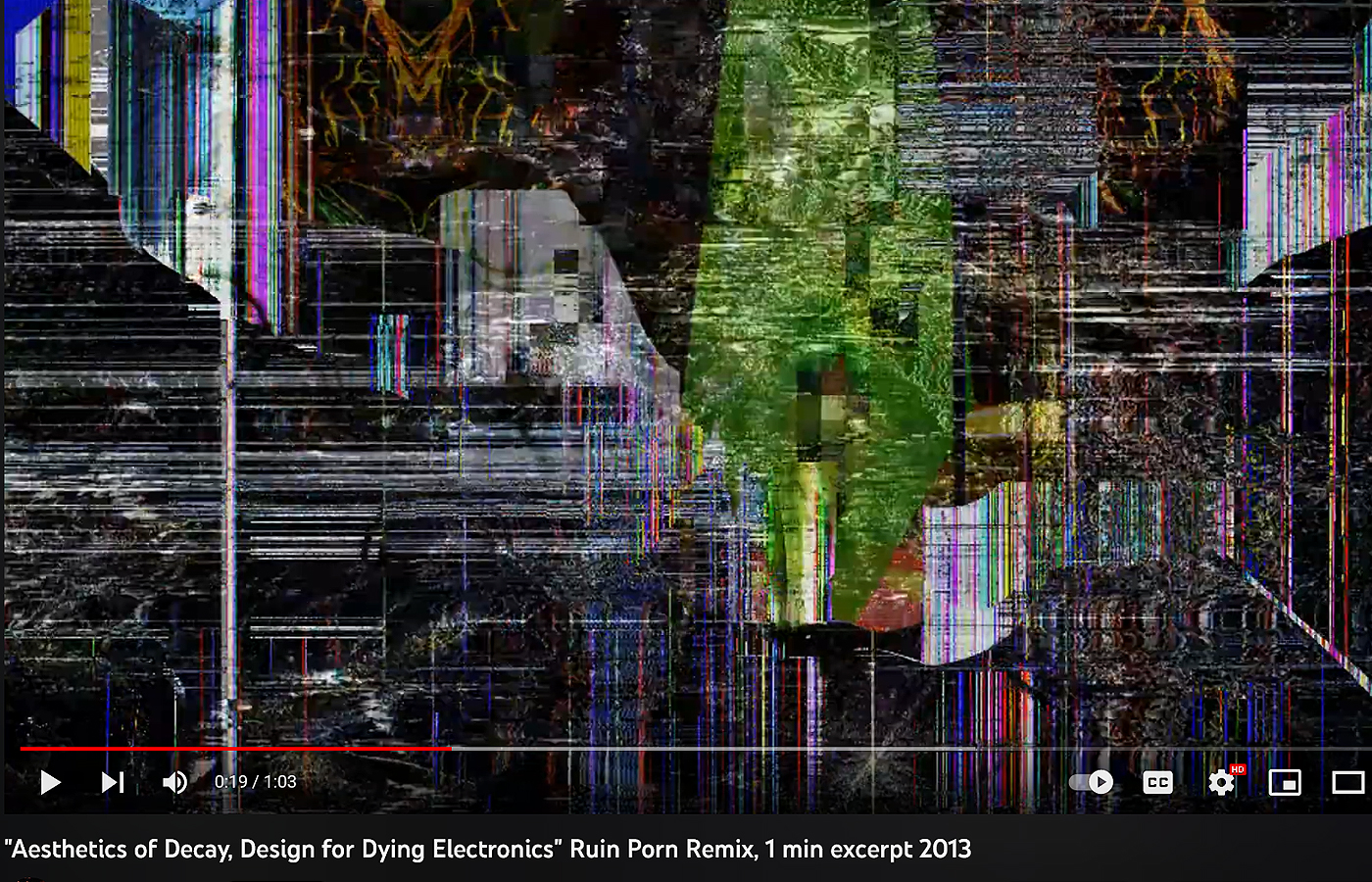 "Aesthetics of Decay, Design for Dying Electronics" Ruin Porn Remix, 1 min excerpt 2013