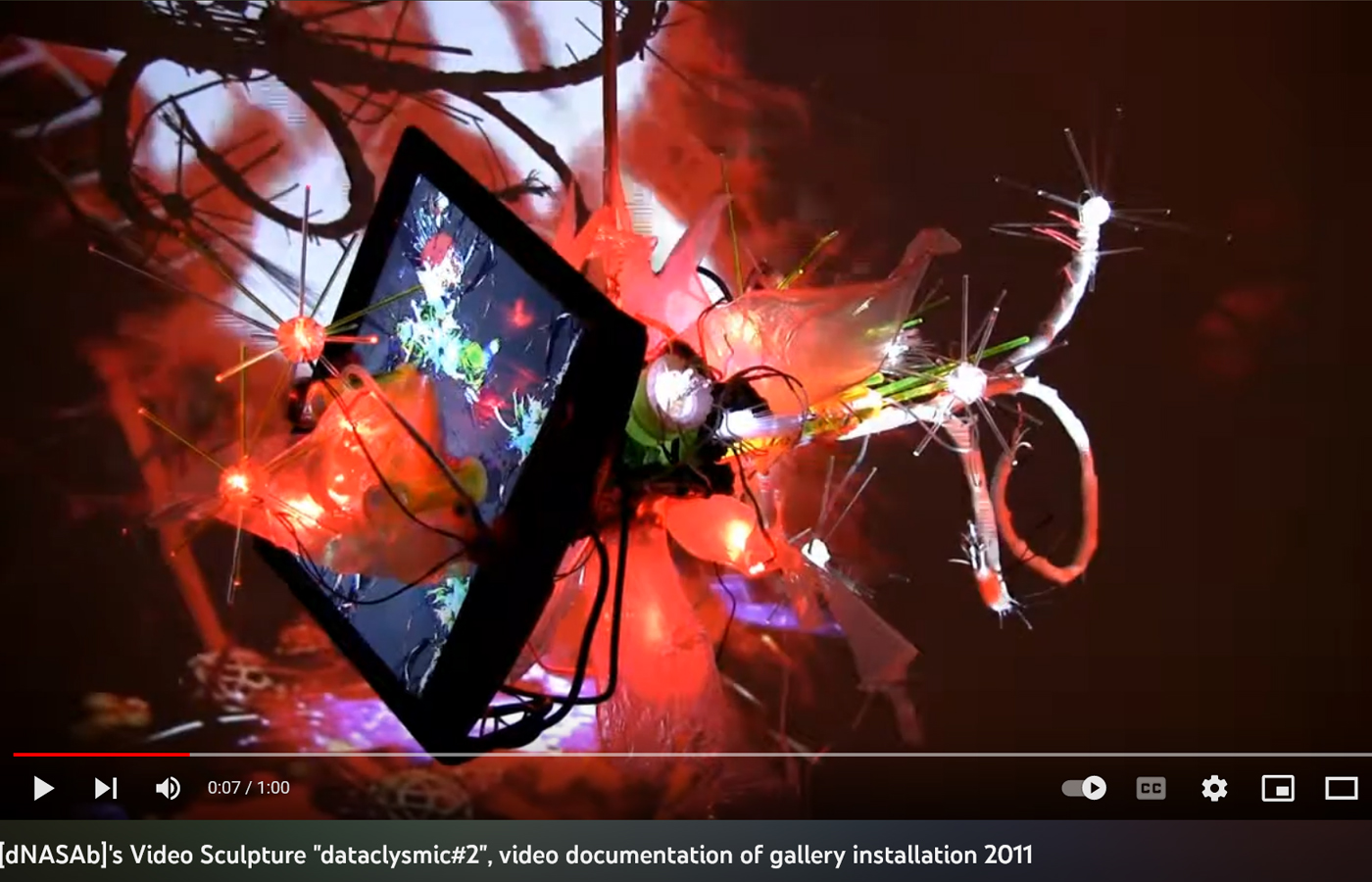 [dNASAb]'s Video Sculpture "dataclysmic#2", video documentation of gallery installation 2011