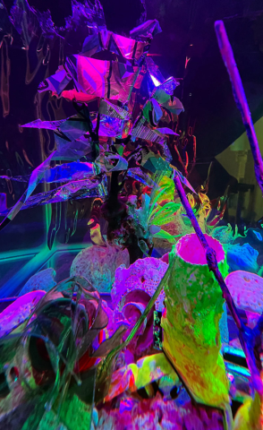 “Faux Ecologies + Artificial Reefs of the Metaverse_Obscene Plasticene Daydream_ #7b” 2022 Photograph.Glossy pigment print mounted on aluminum with UV plexiglass edition of 7 + 2 AP 42″ H (x) 29.94″ W