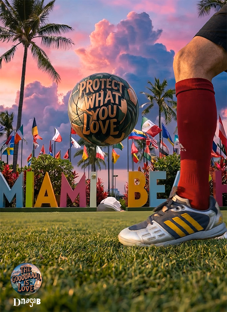 [dNASAb] presents THE GOOOOOAAAAAL IS LOVE An Immersive Cinematic Futbol Experience Miami Beach • World Cup Summer 2026 Presented on The Orb at The Betsy Hotel June 11 – July 18, 2026 PROTECT WHAT YOU LOVE